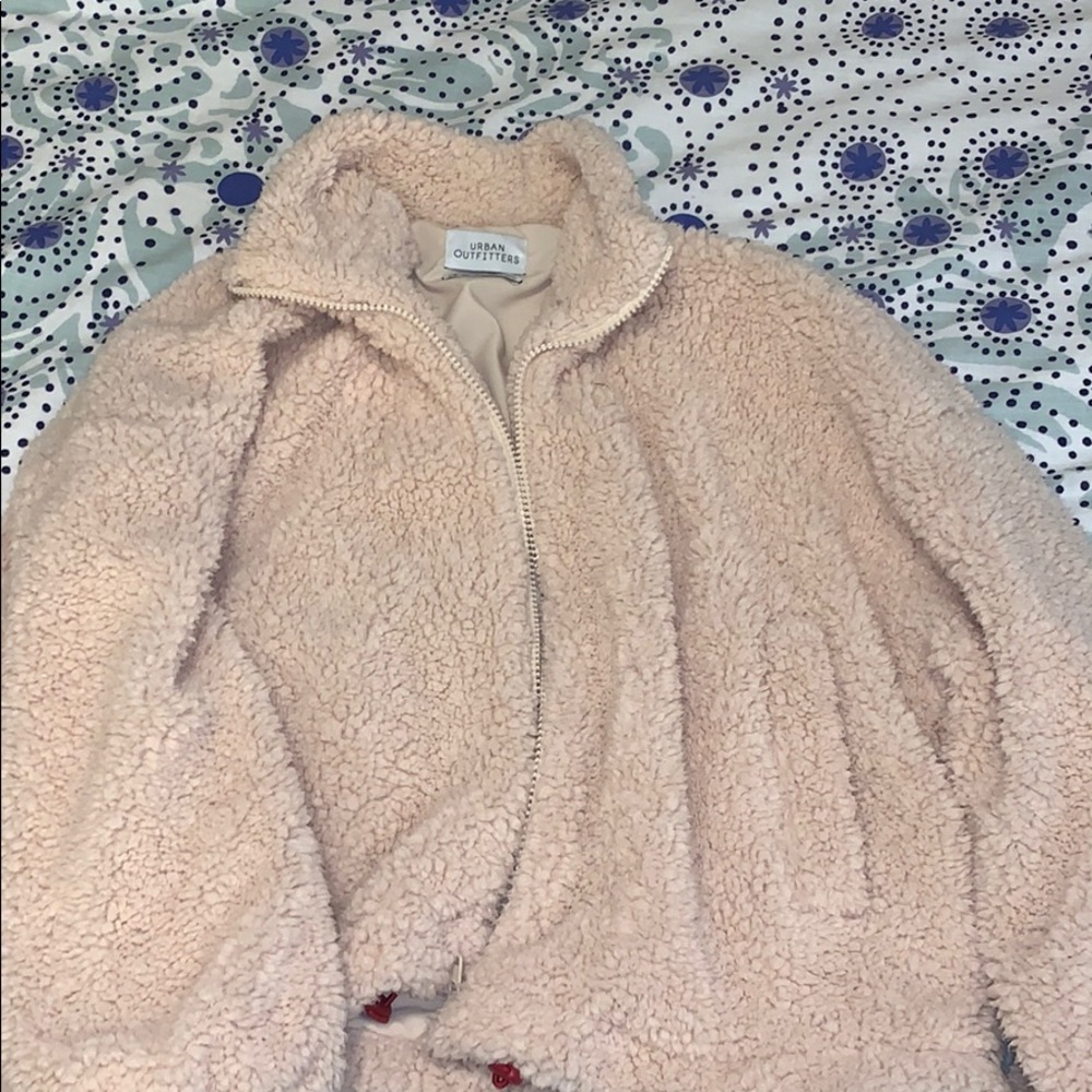 urban outfitters sherpa cropped jacket
